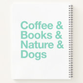 Kaffee & Bücher & Natur & Hunde-Notebook (Aquamari (Rückseite)