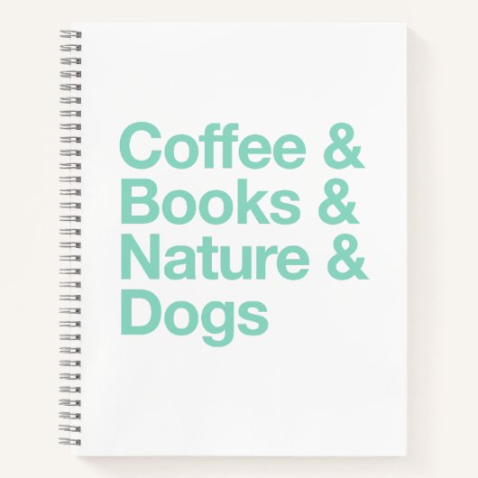 Kaffee & Bücher & Natur & Hunde-Notebook (Aquamari (Vorderseite)