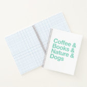 Kaffee & Bücher & Natur & Hunde-Notebook (Aquamari (Innenseite)
