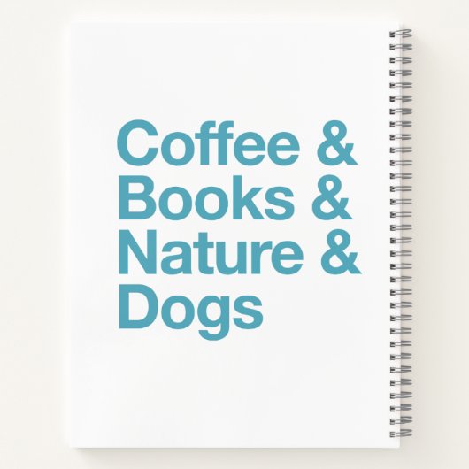Kaffee & Bücher & Natur & Hunde-Notebook (blau) (Rückseite)