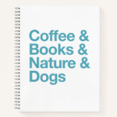 Kaffee & Bücher & Natur & Hunde-Notebook (blau) (Vorderseite)