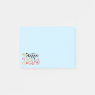 Kaffee Bücher Schnee Post-it Klebezettel