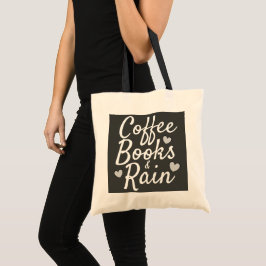 Kaffee-Bücher u. Regen niedlich Tragetasche