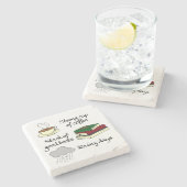 Kaffee, Bücher u. Regen Steinuntersetzer (Seitenansicht)