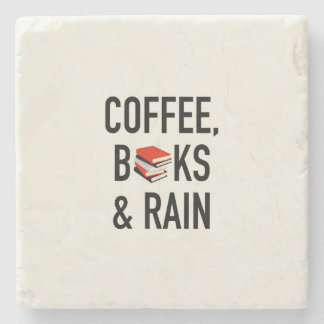 Kaffee, Bücher u. Regen Steinuntersetzer