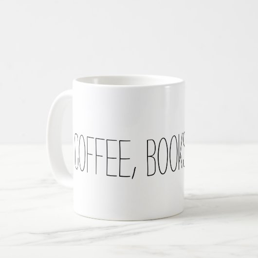Kaffee, Bücher u. Regen-Tasse Kaffeetasse (Vorderseite Links)