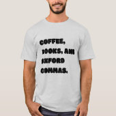 Kaffee-Bücher und Oxford-Kommas T-Shirt (Vorderseite)