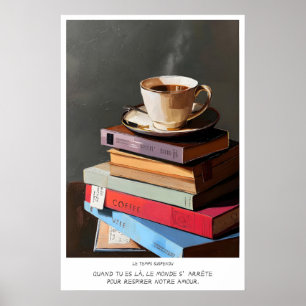 Kaffee & Bücher Wandkunst - Romantisch Still Poster