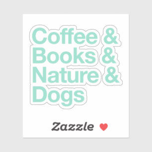 Kaffee- & Bücheraufkleber & Hunde (Aquamarin) Aufkleber