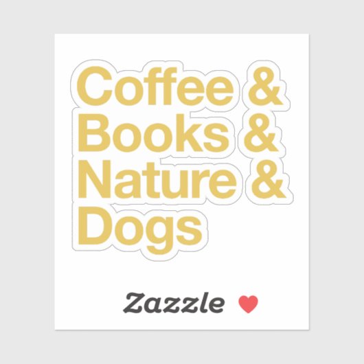 Kaffee- & Bücheraufkleber & Hunde (gelb) Aufkleber (Blatt)