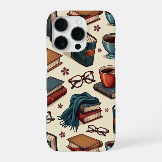 Kaffee & Büchersammlung iPhone Hülle (Rückseite)