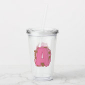 Kaffee Buchstabe A: Monogramm Anfangsbuchstabe  Acryltrinkbecher (Rückseite)