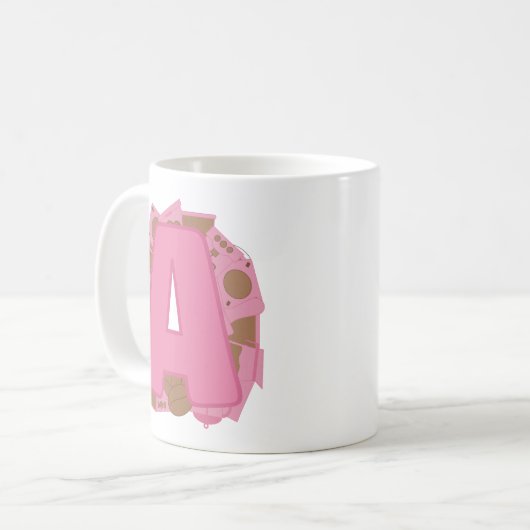 Kaffee Buchstabe A: Monogramm Initiale Kaffeetasse (Vorderseite Links)