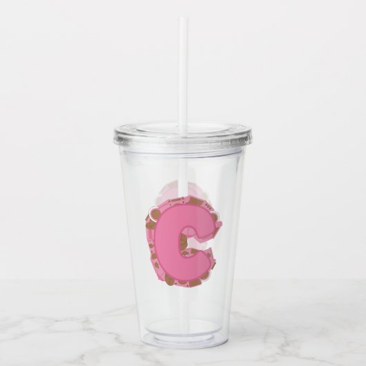 Kaffee Buchstabe C: Monogramm Anfangsbuchstabe Acryltrinkbecher (Vorderseite)
