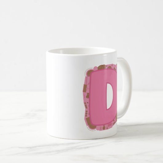 Kaffee Buchstabe D: Monogramm Initiale  Kaffeetasse (VorderseiteRechts)