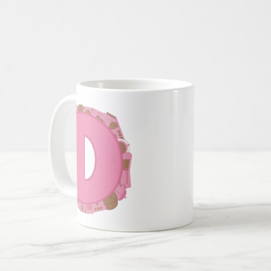 Kaffee Buchstabe D: Monogramm Initiale Kaffeetasse (Vorderseite Links)