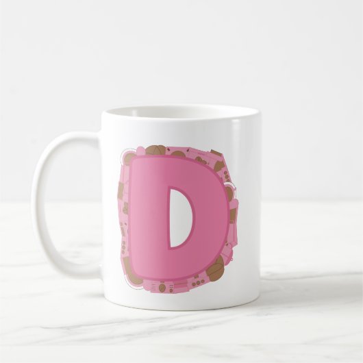Kaffee Buchstabe D: Monogramm Initiale Kaffeetasse (Links)