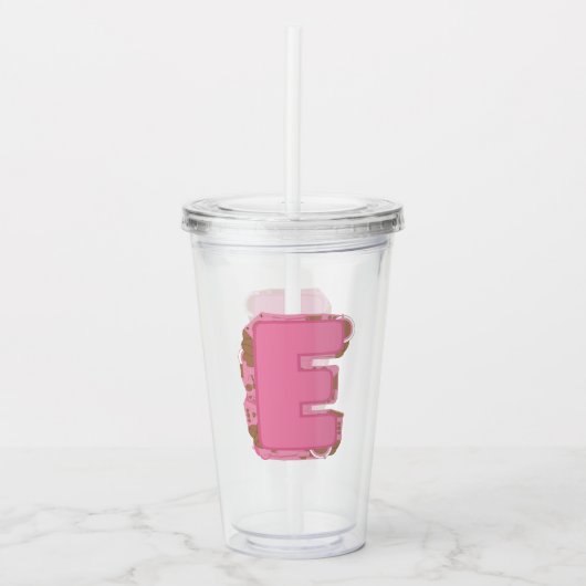Kaffee Buchstabe E: Monogramm Anfangsbuchstabe Acryltrinkbecher (Vorderseite)