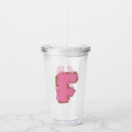 Kaffee Buchstabe F: Monogramm Anfangsbuchstabe  Acryltrinkbecher