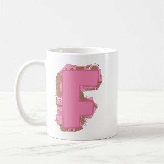 Kaffee Buchstabe F: Monogramm Anfangsbuchstabe Kaffeetasse (Links)