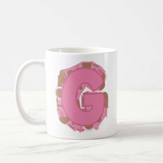 Kaffee Buchstabe G: Monogramm Anfangsbuchstabe Kaffeetasse (Links)