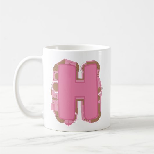 Kaffee Buchstabe H: Monogramm Anfangsbuchstabe Kaffeetasse (Links)