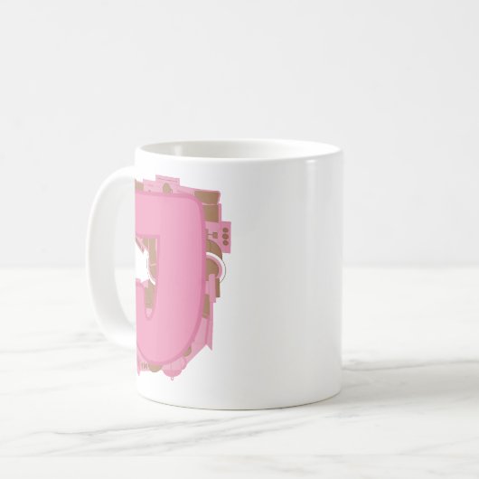 Kaffee Buchstabe J: Monogramm Initiale Kaffeetasse (Vorderseite Links)