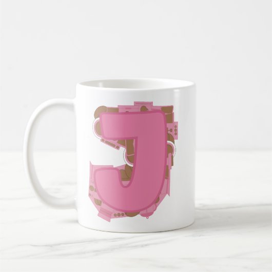 Kaffee Buchstabe J: Monogramm Initiale Kaffeetasse (Links)