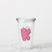 Kaffee Buchstabe K: Monogramm Initiale Acryltrinkbecher (Rückseite)