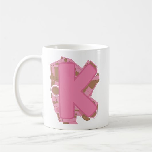 Kaffee Buchstabe K: Monogramm Initiale Kaffeetasse (Links)