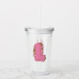 Kaffee Buchstabe L: Monogramm Initiale  Acryltrinkbecher