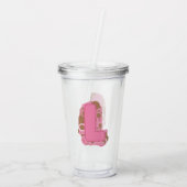 Kaffee Buchstabe L: Monogramm Initiale Acryltrinkbecher (Rückseite)
