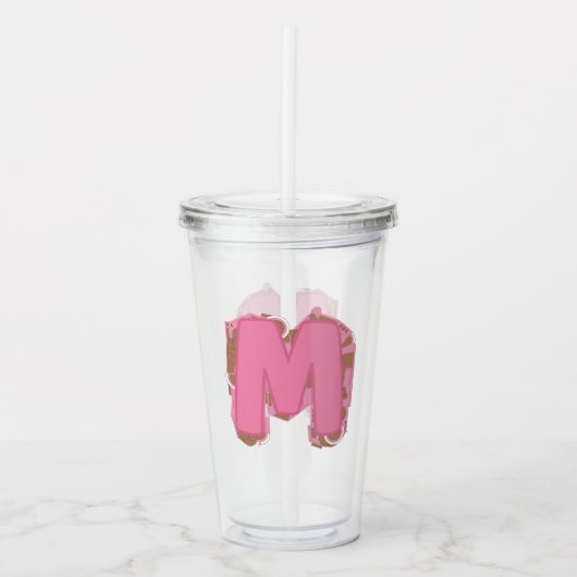 Kaffee Buchstabe M: Monogramm Anfangsbuchstabe Acryltrinkbecher (Vorderseite)