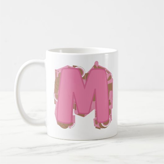 Kaffee Buchstabe M: Monogramm Initial Kaffeetasse (Links)