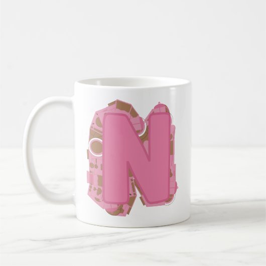 Kaffee Buchstabe N: Monogramm Anfangsbuchstabe Kaffeetasse (Links)
