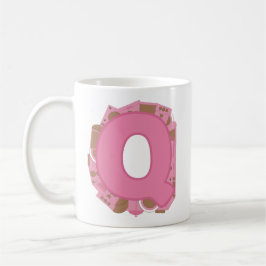 Kaffee Buchstabe Q: Monogramm Initiale  Kaffeetasse