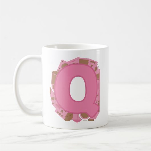Kaffee Buchstabe Q: Monogramm Initiale Kaffeetasse (Links)