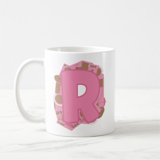 Kaffee Buchstabe R: Monogramm Anfangsbuchstabe Kaffeetasse (Links)
