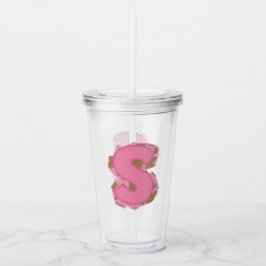 Kaffee Buchstabe S: Monogramm Anfangsbuchstabe  Acryltrinkbecher