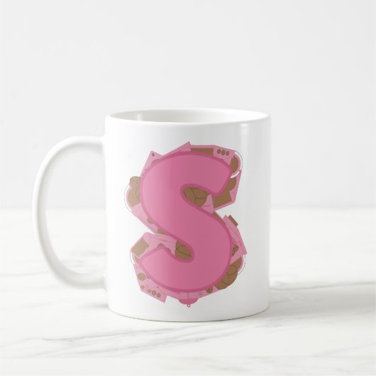 Kaffee Buchstabe S: Monogramm Anfangsbuchstabe Kaffeetasse (Links)