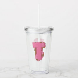 Kaffee Buchstabe T: Monogramm Anfangsbuchstabe  Acryltrinkbecher