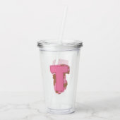 Kaffee Buchstabe T: Monogramm Anfangsbuchstabe Acryltrinkbecher (Rückseite)