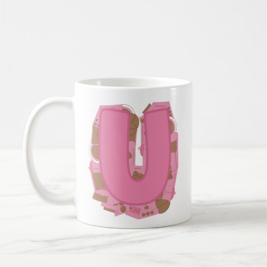 Kaffee Buchstabe U: Monogramm Anfangsbuchstabe Kaffeetasse (Links)