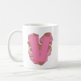 Kaffee Buchstabe V: Monogramm Anfangsbuchstabe  Kaffeetasse