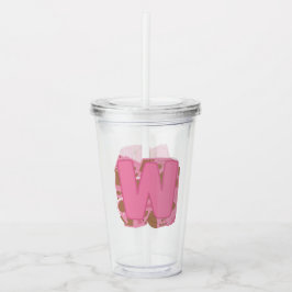 Kaffee Buchstabe W: Monogramm Anfangsbuchstabe  Acryltrinkbecher