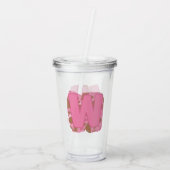 Kaffee Buchstabe W: Monogramm Anfangsbuchstabe Acryltrinkbecher (Rückseite)
