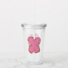 Kaffee Buchstabe X: Monogramm Anfangsbuchstabe  Acryltrinkbecher