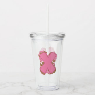 Kaffee Buchstabe X: Monogramm Anfangsbuchstabe Acryltrinkbecher