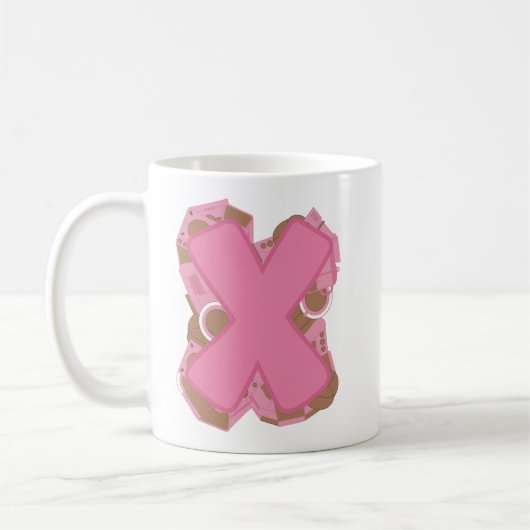 Kaffee Buchstabe X: Monogramm Anfangsbuchstabe Kaffeetasse (Links)
