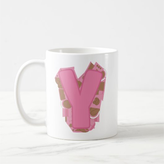 Kaffee Buchstabe Y: Monogramm Anfangsbuchstabe Kaffeetasse (Links)